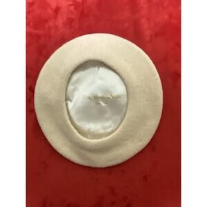Womens Vintage The Broadway 100% Wool Ivory White Beret Paris Cute Fashion Hat